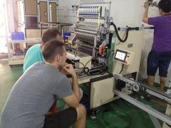 Russian customer representatives come to our company to learn twelve axis automatic winding machine